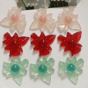 Unregelmäßige Blume Harz Charms Goldfolie Eingelegt DIY Schmuckzubehör Für Haarklammer Haarseil Handyhülle Personalisierte Accessoires