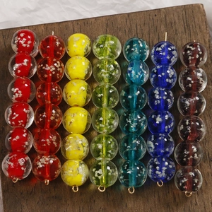 Perle luminose in vetro da 12mm per gioielli fai-da-te con anelli in metallo