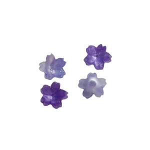Mix of 12mm purple acrylic flower beads with glitter for DIY jewelry making