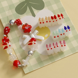 Bracelet de perles lapin fait main et breloques de lapin pour création de bijoux