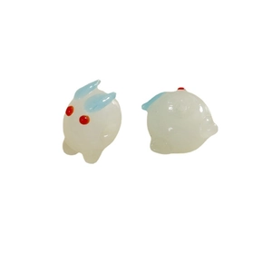 Mignonnes perles lapin en verre blanc pour création de bijoux DIY et accessoires faits main