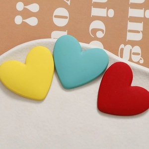 Colorful matte resin heart-shaped DIY accessories for jewelry making and hair clips
