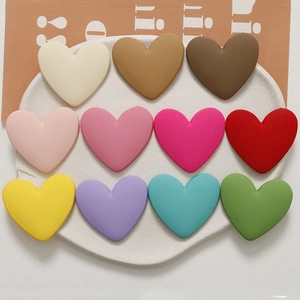 Matte Resin Heart Shape Sweet Macaron Color DIY Jewelry Components For Hair Clips Earrings Handmade Decoration