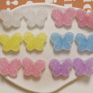 Sugar Texture Butterfly DIY Resin Charms For Jewelry Making Hair Accessories Phone Case Decoration Mixed Color Butterfly Cabochon