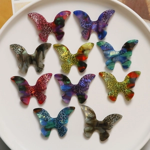 Acetate Leopard Print 3D Butterfly DIY Jewelry Findings Colorful Gradient Butterfly Pendants For Earrings Hair Accessories Making