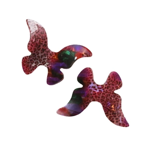 Colorful leopard print bird-shaped acrylic pendants for DIY hair accessories and earrings
