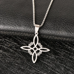 Edelstahl Hexenknoten Anhänger Halskette Für Herren Damen Keltischer Knoten Vintage Gothic Wicca Pagan Schutz Schmuck