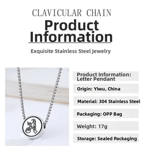 Detailed specs of stainless steel letter A pendant necklace with gothic engraving