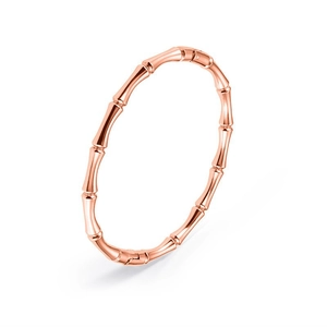 Elegante bracciale a forma di bambù in finitura oro rosa con chiusura per donna