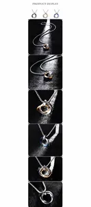 Détail du collier à trois anneaux entrelacés disponible en quatre finitions de luxe