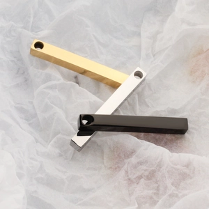 Gepolijste roestvrijstalen rechthoekige hangers in goud, zilver en zwart voor DIY sieraden