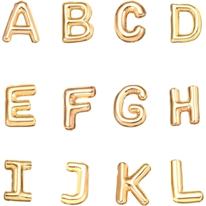 Conjunto de collares con colgante de letras A-L en acero inoxidable bañado en oro de 18k