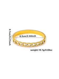 Detaillierte Ansicht des Goldketten-Armbands mit Steinen und 6,2 cm Innendurchmesser