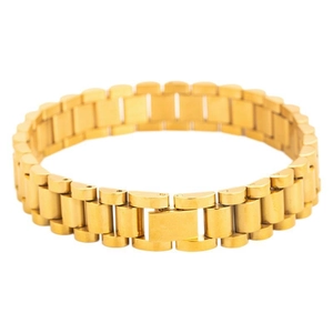 Lussuoso bracciale da uomo in acciaio inossidabile dorato con chiusura a scomparsa