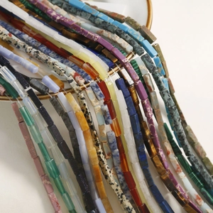 Gepolijste rechthoekige kralenstrengen van halfedelstenen voor DIY-sieraden maken