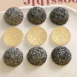 Round Druzy Resin Beads For DIY Jewelry Making Earrings Hair Clips Phone Case Decoration Flatback Cabochons
