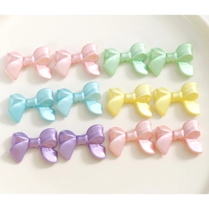 Künstliche Perles d'Accessoire Bijoux DIY en Acrylique Forme Noeud Nacré Couleur Macaron pour Boucles d'Oreilles Épingles à Cheveux Décoration Coque Téléphone