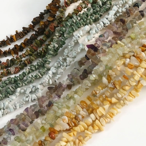 Natural irregular stone bead strands for DIY jewelry making in multiple vivid colors