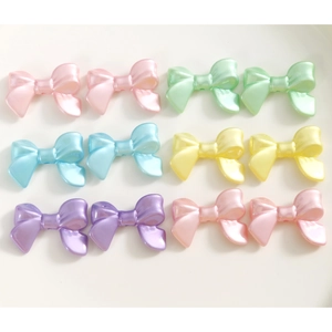 Noeuds en acrylique macaron pastel au fini nacré pour bijoux DIY et loisirs créatifs