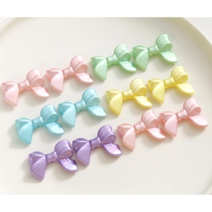 Perles nœuds en acrylique nacré aux couleurs macaron pour bijoux et accessoires DIY