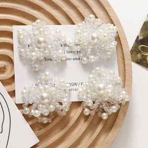 Ciondoli a Grappolo di Fiori in Künstliche Perle Sintetiche Fatti a Mano per Creazione Orecchini Fai-da-te Matrimonio Accessori