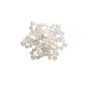 Anello floreale in perle e cristalli fatto a mano con perla centrale e perline radianti