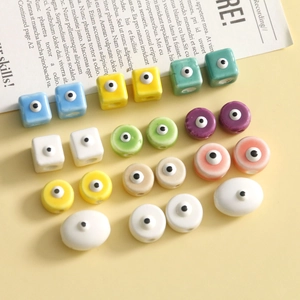 Mix di perline geometriche in vetro malocchio per gioielli fai da te e accessori