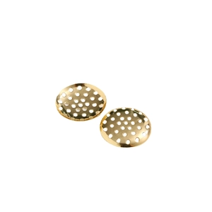 Premium gold-plated copper round DIY jewelry finding with honeycomb镂空 design for earrings