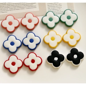 Acrylic Small Flower DIY Accessories Korean Style Color Block Floral Pendants For Earrings Bracelet Jewelry Making Women