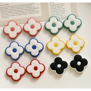 Handmade DIY acrylic flower charms for jewelry making in colorful minimalist styles