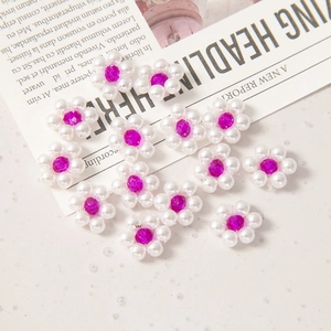 Détails de perles fleurs en acrylique 12mm avec centre en cristal rose pour bijoux DIY