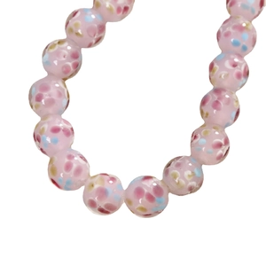 Cuentas de vidrio rosa con patrones florales millefiori para creación de joyas DIY