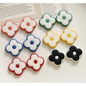 Set of 12 colorful acrylic flower charms for DIY jewelry making and bracelet accessories