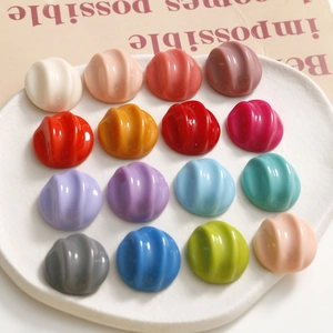 Set of 16 colorful striped resin semi-circle charms for DIY jewelry and hair accessories