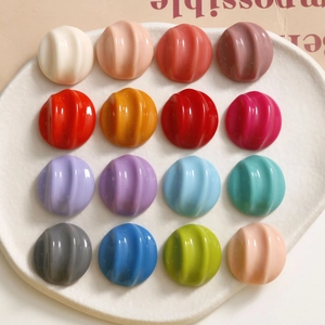 Colorful resin semicircular buttons with wave stripes for DIY craft accessories