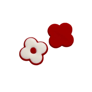 Minimalist red and white acrylic flower pendants for DIY jewelry making and earrings