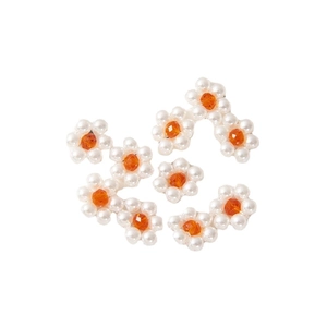 Perles marguerites de 12mm tissées à la main avec cristaux orange pour bijoux artisanaux