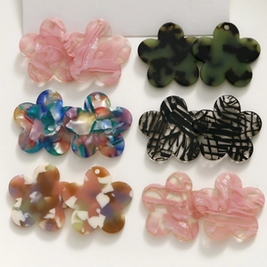 Creative acetate plum flower charms for DIY jewelry making with six colorful patterns