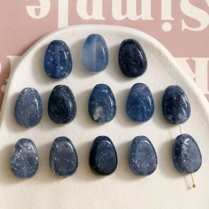Cuentas de Resina Estilo Cielo Estrellado Forma Ovalada Irregular para la Fabricación de Joyas DIY Accesorios de Pulsera de Colgante de Pendiente Hechos a Mano Patrón Moteado Azul