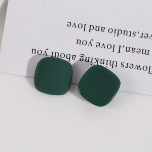 Minimalist dark green matte and glossy square resin DIY jewelry accessories