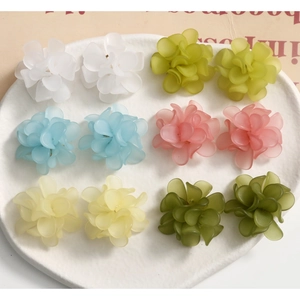 Frosted acrylic flower cluster earrings in mixed pastel colors for DIY jewelry making