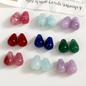 Teardrop Natural Stone Beads Ink Wash Texture Teardrop Loose Beads For DIY Jewelry Making Necklace Earrings Accessories