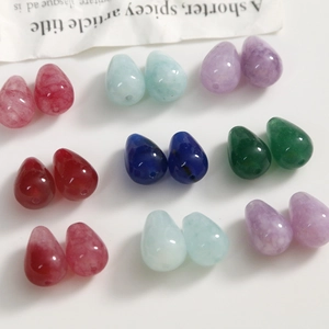 Polished teardrop stone beads in multiple colors for DIY jewelry and earring making