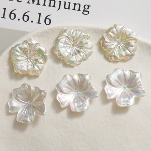 Iridescent petal beads with pearl luster for DIY jewelry making and craft projects