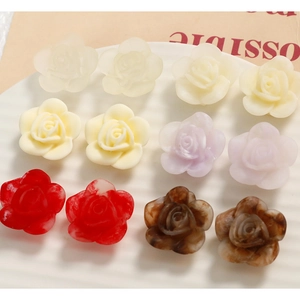 DIY rose flower charms in matte resin finish for handmade earrings and crafts