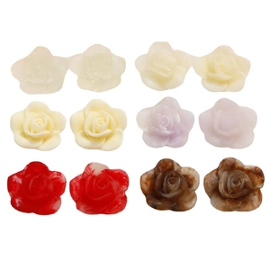 DIY resin rose flower charms for earrings and hair accessories in assorted colors