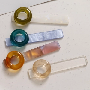 Set de pinzas para el cabello geométricas minimalistas en colores aurora translúcidos
