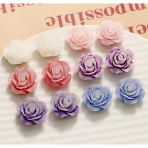 DIY frosted resin rose flower charms for jewelry making and phone case decoration
