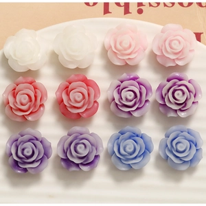 Matte resin rose flower petals DIY craft accessories for earrings and phone cases