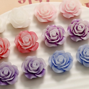 Macro detail of multicolored resin rose petals for DIY jewelry and phone case making